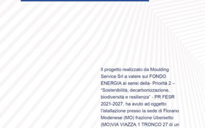 Moulding Service ha ottenuto l’agevolazione del Fondo Energia